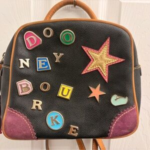 Dooney & Bourke Black Backpack Lindsey Lohan Charm Y2K Purse